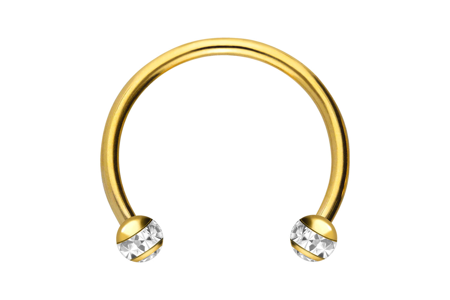 Chirurgenstahl Hufeisenring Piercing EPOXY-RING-KUGELN + KRISTALLE